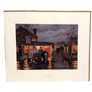 Shop Talk Ford Tractor Farm  Art Print By Dave Barnhouse   18 x 12